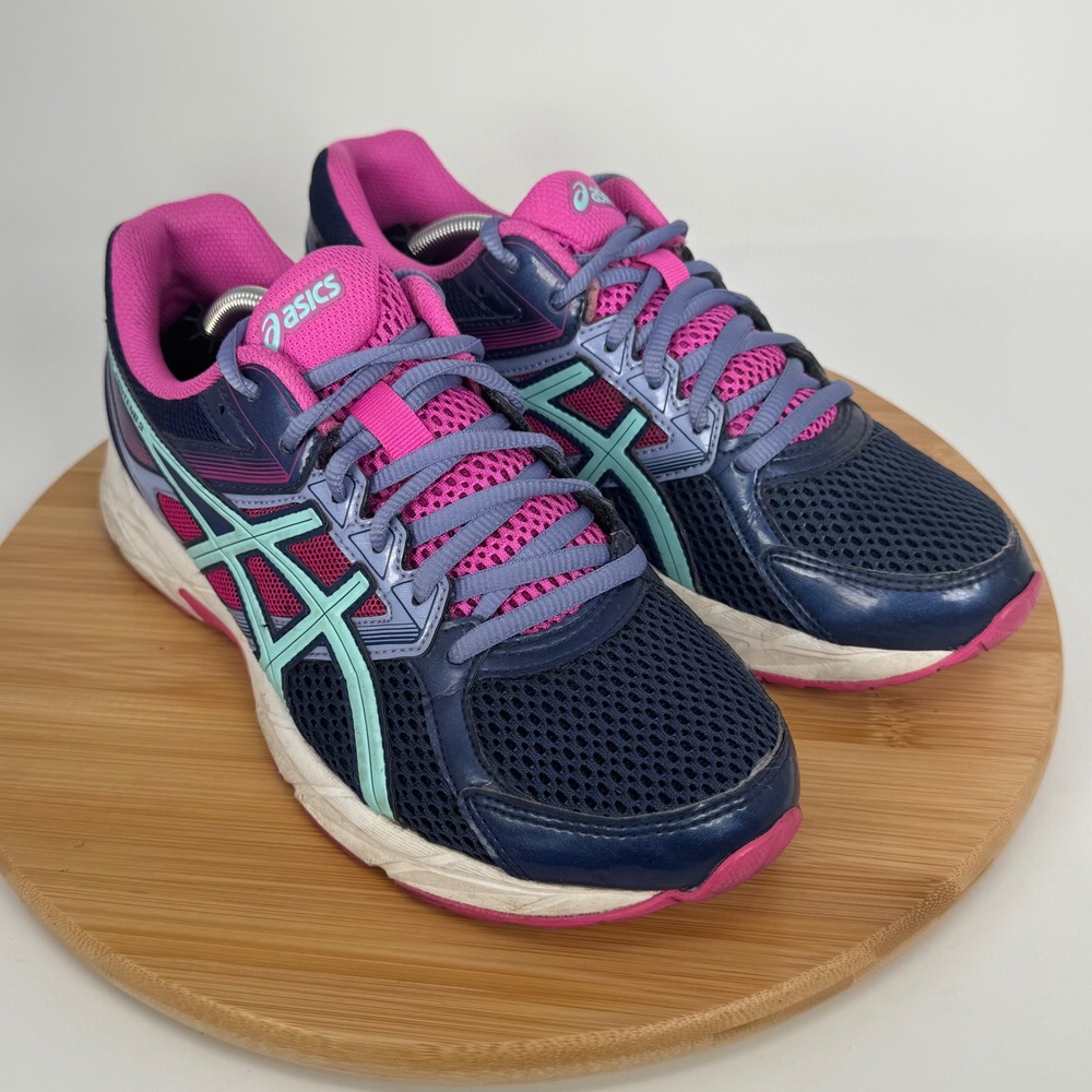ASICS Gel Contend 3 Navy Pink Blue Running Shoes Women's Size 9 Sneakers